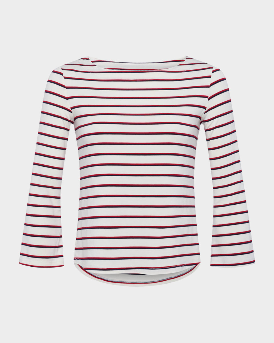 Lucille Stripe Boat-Neck Shirt